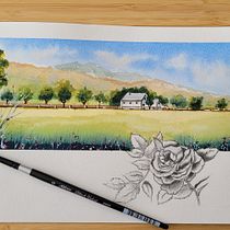 Mon projet du cours : Carnet de voyage à l’aquarelle. Traditional illustration, Watercolor Painting, Architectural Illustration, and Sketchbook project by denlo34 - 01.31.2023