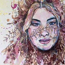daughters -My project for course: Experimental Portraiture with Ink, Tea and Alcohol. Ilustração com tinta projeto de Deb Hatley - 10.01.2023