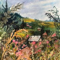 My project for course: Painting Realistic Watercolor Landscapes. Projekt z dziedziny  Sztuki piękne,  Malarstwo, Sketching, Malowanie akwarelą, Ilustracja naturalist i czna użytkownika Bilyana Nikolaeva - 31.01.2023