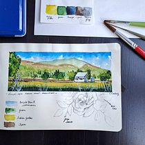 Mein Abschlussprojekt für den Kurs: Aquarellreiseheft. Traditional illustration, Watercolor Painting, Architectural Illustration, and Sketchbook project by scludwig - 02.01.2023