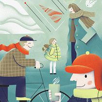 Illustration project of Vilnius city based on different shapes . Traditional illustration, Character Design, Drawing, and Digital Illustration project by Rūta Kygaitė - 01.25.2023