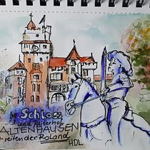 Mein Abschlussprojekt: Lokales. Ilustração tradicional, Esboçado, Criatividade, Desenho, Pintura em aquarela, e Sketchbook projeto de midi4711 - 01.02.2023