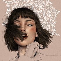 My project for course: Illustrated Portraits with Procreate. Ilustração tradicional, Ilustração vetorial, Ilustração digital, e Desenho de retrato projeto de Kristiana - 30.01.2023