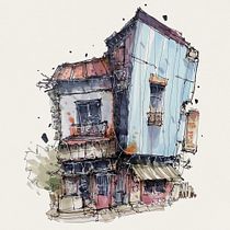 Meu projeto do curso: Desenho arquitetônico expressivo com marcadores coloridos. Een project van  Schetsen,  Tekening,  Architecturale illustratie, Sketchbook y  Illustratie met inkt van becolombo9 - 27.01.2023