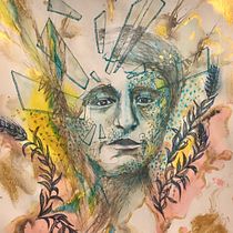 Mon projet du cours : Portrait expérimental à l'encre, à l'alcool et au thé. Artes plásticas, Pintura, Desenho e Ilustração com tinta projeto de Suzie Beaudin - 01.02.2023