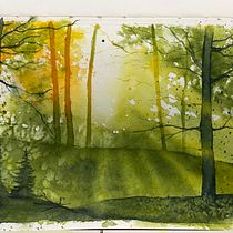 Mein Abschlussprojekt für den Kurs: Verträumte Aquarell-Landschaften: Halte Licht fest. Un projet de Peinture , et Aquarelle de Marisa Frey - 02.02.2023