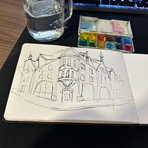 My project for course: Architectural Sketching with Watercolor and Ink. Sketching, Drawing, Watercolor Painting, Architectural Illustration, Sketchbook & Ink Illustration project by Henrique Siliprandi - 02.01.2023