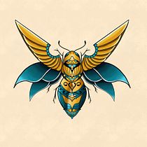 Mon projet du cours : Conception de tatouage aux effets dorés sur Procreate . Ilustração tradicional, Ilustração digital, e Desenho de tatuagens projeto de alicia.lagersie43 - 27.12.2022