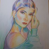 Mój projekt z kursu: Rysowanie ekspresyjnych portretów kredkami . Desenho, Desenho de retrato, Sketchbook, e Desenho com lápis de cor projeto de Agnieszka Kowalska - 02.02.2023