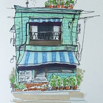 Mein Abschlussprojekt für den Kurs: Expressive Architekturskizzen mit Markern. Sketching, Drawing, Architectural Illustration, Sketchbook & Ink Illustration project by karlotta72 - 02.03.2023