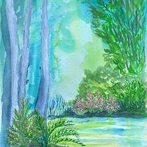 My project for course: Fantasy Landscapes with Watercolor & Gouache. Un progetto di Belle arti, Pittura, Pittura ad acquerello, Illustrazione naturalistica e Pittura gouache di Lori Hicke - 04.02.2023
