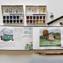 Meu projeto do curso: Caderno de viagem em aquarela. Traditional illustration, Watercolor Painting, Architectural Illustration, and Sketchbook project by Juli Losi - 02.04.2023