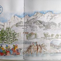 Mein Abschlussprojekt für den Kurs: Aquarellreiseheft. Traditional illustration, Watercolor Painting, Architectural Illustration, and Sketchbook project by a_klein_wittmeier - 02.05.2023