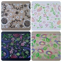 Mein Abschlussprojekt für den Kurs: Skizzenbuch mit handgemachten Stempeln. Un proyecto de Ilustración tradicional, Pattern Design, Estampación, Sketchbook y Grabado de roxy2809 - 05.02.2023