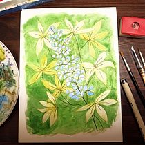 Mój projekt z kursu: Technika negatywowa w akwareli dla ilustracji botanicznych Ein Projekt aus dem Bereich Traditionelle Illustration, Aquarellmalerei und Botanische Illustration von Anna Kopanska - 05.02.2023