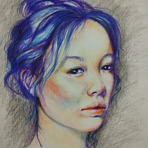 Mi proyecto del curso: Dibujo de retratos llamativos con lápices de colores. Desenho, Desenho de retrato, Sketchbook, e Desenho com lápis de cor projeto de Teresita Sabarots - 06.02.2023
