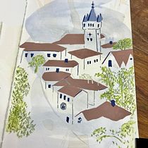 Portugal Rooftop Urban Sketch Ein Projekt aus dem Bereich Traditionelle Illustration, Malerei, Architektonische Illustration und Illustration mit Tinte von Lauren Powell - 05.02.2023