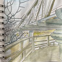 My project for course: Architectural Sketching with Watercolor and Ink. . Sketching, Drawing, Watercolor Painting, Architectural Illustration, Sketchbook & Ink Illustration project by anemonesue - 02.06.2023