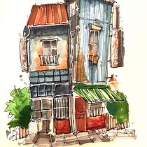 My project for course: Expressive Architectural Sketching with Colored Markers. Sketching, Drawing, Architectural Illustration, Sketchbook & Ink Illustration project by rolandharrison - 02.06.2023