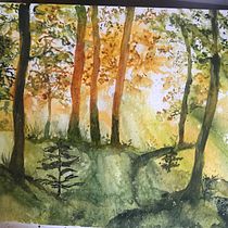 Mein Abschlussprojekt für den Kurs: Verträumte Aquarell-Landschaften: Halte Licht fest. Un projet de Peinture , et Aquarelle de Bathe Monika - 06.02.2023