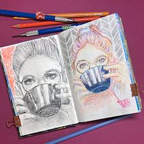 My project for course: Vibrant Portrait Drawing with Colored Pencils. Desenho, Desenho de retrato, Sketchbook, e Desenho com lápis de cor projeto de nswyers00 - 06.02.2023