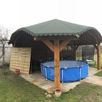 My and my brother's project of gazebo.. Un progetto di Artigianato, DIY, Falegnameria , Architettura, Creatività, Fotografia con smartphone e Fotografia di prodotti di Michał Cyganek - 07.02.2023