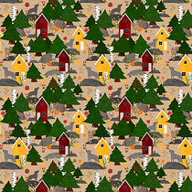 My project: Scandinavian pattern. Un progetto di Illustrazione tradizionale, Pattern design, Disegno, Illustrazione digitale e Illustrazione botanica di info_ml - 07.02.2023