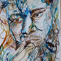 My project for course: Experimental Portraiture with Ink, Tea and Alcohol. Artes plásticas, Pintura, Desenho e Ilustração com tinta projeto de Virginia Lathey - 29.01.2023