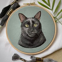 Mój projekt z kursu: Wyszywane portrety zwierząt: maluj igłą i nitką. Embroider, Naturalistic Illustration, and Textile Design project by kalezner - 02.07.2023