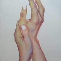 Mi proyecto del curso: Ilustración expresiva de manos en acuarela. Un progetto di Pittura, Pittura ad acquerello e Disegno anatomico di Jethzabet Yañez - 08.02.2023