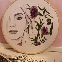 Mi proyecto del curso: Estampación y bordado de retratos realistas. Embroider, Fiber Arts, and Textile Design project by veronika_ - 02.08.2023