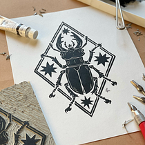 Mein Abschlussprojekt für den Kurs: Moderner Linolschnitt für originelle Drucke. Un progetto di Illustrazione tradizionale, Artigianato, Belle arti, Stampa e Illustrazione con inchiostro di Lissa - 08.02.2023