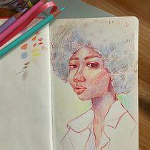 My project for course: Vibrant Portrait Drawing with Colored Pencils. Drawing, Portrait Drawing, Sketchbook, and Colored Pencil Drawing project by Laura Larson - 02.04.2023