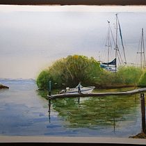 My project for course: Watercolor Techniques for Painting Seascapes Ein Projekt aus dem Bereich Malerei, Aquarellmalerei und Naturalistische Illustration von lynnek - 09.02.2023