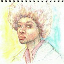 Mein Abschlussprojekt für den Kurs: Lebendiges Porträtzeichnen mit Buntstiften. Drawing, Portrait Drawing, Sketchbook, and Colored Pencil Drawing project by claudia_berlino - 02.08.2023