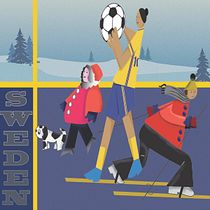 Illustration project based on Swedish people and activities. Traditional illustration, Character Design, Drawing, and Digital Illustration project by Mallika Pasarkar - 02.09.2023