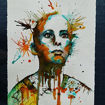 Mijn project van de cursus: Experimentele portretten met inkt, thee en alcohol. Artes plásticas, Pintura, Desenho e Ilustração com tinta projeto de marleen.jamers - 05.02.2023