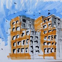 Mon projet du cours : Esquisses d'architecture expressives aux feutres de couleur. Een project van  Schetsen,  Tekening,  Architecturale illustratie, Sketchbook y  Illustratie met inkt van Abdelmoumen BERBAR - 10.02.2023