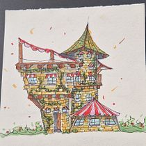 "Leasure castle"   . Een project van  Tekening,  Architecturale illustratie, Sketchbook, Architectuur y  Illustratie met inkt van catherine noble - 10.02.2023