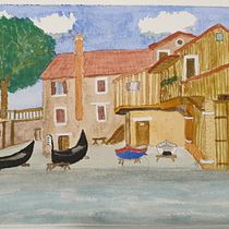 Taller de Gondolas . . Traditional illustration, Watercolor Painting, Architectural Illustration, and Sketchbook project by fgarciatorras - 02.09.2023