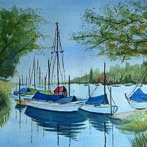 Mon projet du cours : Peinture de paysages marins à l'aquarelle. Painting, Watercolor Painting, and Naturalistic Illustration project by Thierry Schmaltz - 02.10.2023