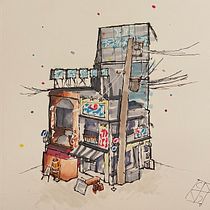 My project for course: Expressive Architectural Sketching with Colored Markers. Sketching, Drawing, Architectural Illustration, Sketchbook & Ink Illustration project by ihshaheem - 02.09.2023