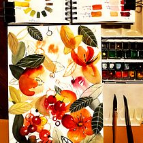 Mon projet du cours : Aquarelle florale créative : renouez avec la nature. Ilustração tradicional, Pintura, Pintura em aquarela e Ilustração botânica projeto de Guisela Mailhe - 11.02.2023
