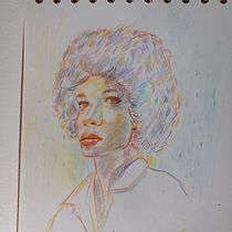 My project for course: Vibrant Portrait Drawing with Colored Pencils. Drawing, Portrait Drawing, Sketchbook, and Colored Pencil Drawing project by Barbara Johnson - 02.06.2023