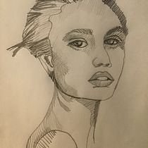 My project for course: Graphite Line Drawing for Portrait Sketchbooking. Artes plásticas, Esboçado, Desenho, Desenho de retrato, e Sketchbook projeto de skylar756 - 07.02.2023