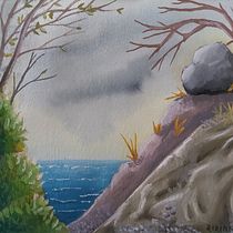 My project for course: Fantasy Landscapes with Watercolor & Gouache. Un progetto di Belle arti, Pittura, Pittura ad acquerello, Illustrazione naturalistica e Pittura gouache di Èirinn NicAonghais - 12.02.2023