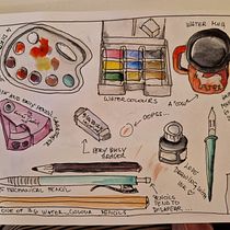 My project for course: Artistic Watercolor Sketching: Dare to Express Your Ideas. Ilustração tradicional, Esboçado, Criatividade, Desenho, Pintura em aquarela, e Sketchbook projeto de Zorica Jovanovic - 12.02.2023