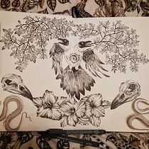 My project for course: Surrealistic Fineliner Illustration Ein Projekt aus dem Bereich Traditionelle Illustration, Bleistiftzeichnung, Realistische Zeichnung, Artistische Zeichnung, Illustration mit Tinte und Zeichnung von Fanny Johansson - 12.02.2023