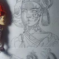 Meu projeto do curso: Caderno de retratos: explore o rosto humano. Projekt z dziedziny Sketching,  R, sunek, Portret,  R, sunek art, st, czn i Sketchbook użytkownika hashirama3003 - 13.02.2023