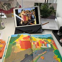 My project for course: Pictorial Sketchbook with Gouache. Un projet de Illustration traditionnelle, Esquisse , Dessin, Illustration architecturale, Carnet de croquis , et Peinture gouache de riruinternet - 13.02.2023